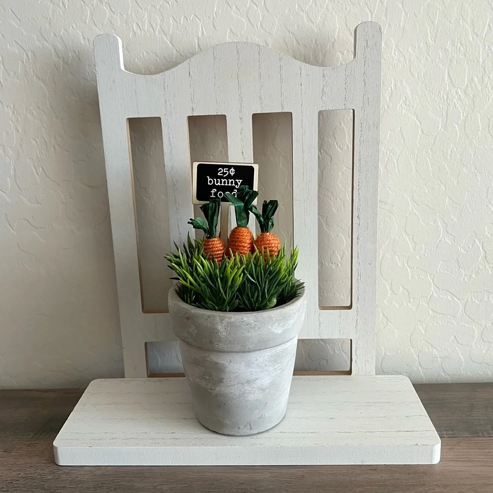 Target Bullseyes Playground Cement Potted Carrots 25c Bunny Food Easter Decor